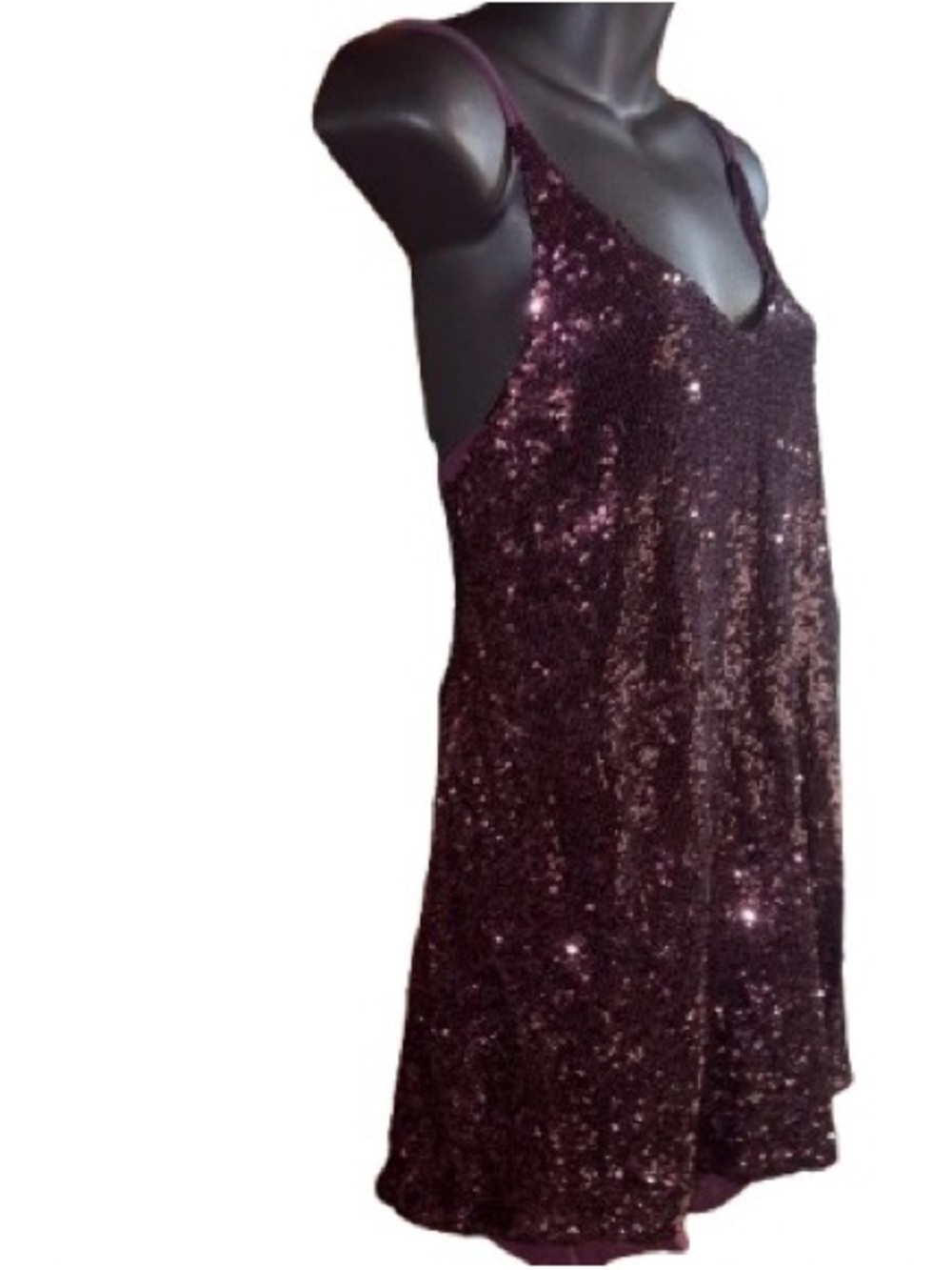 Free People Gold Rush Sequin Mini Dress small purple - Picture 5 of 13